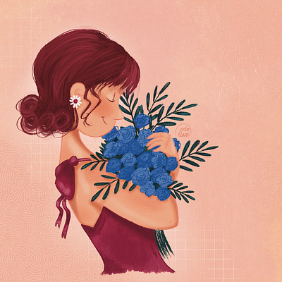 Flowery lady character character design digital drawing drawing flower flower illustration illustration illustrator