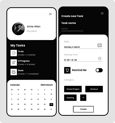 Task App ( UI Design ) app app design app designer contact design designing figma fresher interactive designer mobile designer ui web designer