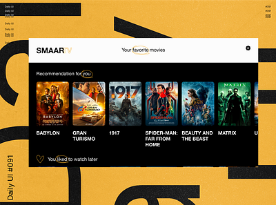 Daily UI 091 - Curated for You app application branding challenge daily dailyui design disney for fyp movies netflix page player prime tv ui ux video you