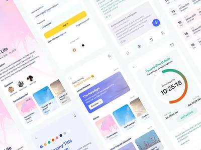 Spiritual healing app - mobile ui ux design app fasting graphic design healing health light meditation mobile music spiritual typography ui ux