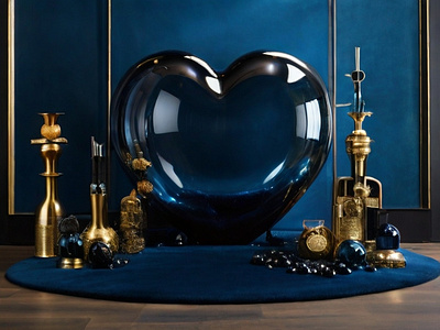 Blue Heart 3d graphic design