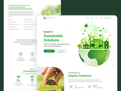 GreenPepper Invest - Landing Page design design finance graphic design green illustration investment landing page typography ui ux web page website