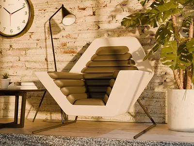 Hex Chair 3d 3d design 3d render blender blender design blender render environment design furniture design industrial design interior design product design