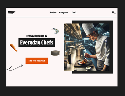 Cooking/Recipe Social Platform chef cooking culinary design food fresh landing page recipe recipes shopify ui ux web design