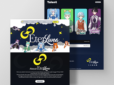 Eterluna - VTube Group Website ui ux web design