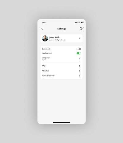 Settings by Daniella Pereira on Dribbble