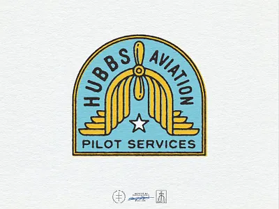 Hubbs Aviation Logo Design air force aircraft airplane aviation badge brand design brand identity branding branding design emblem identity design logo logo design logo designer pilot retro sans serif star vintage visual identity