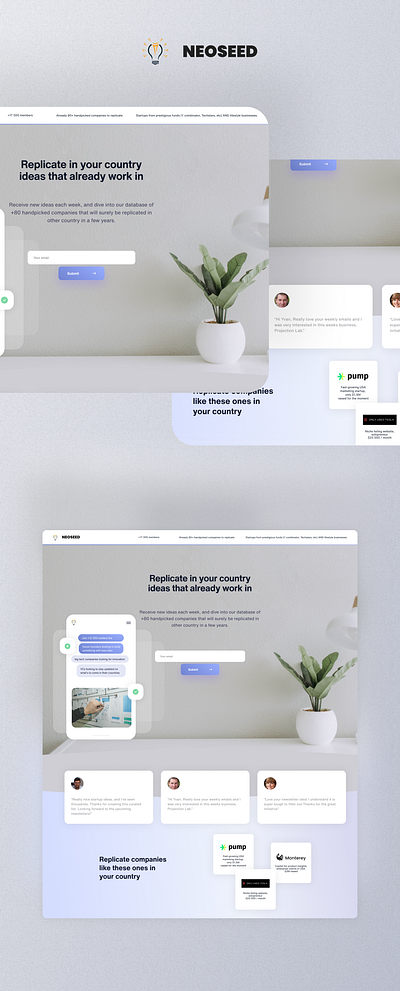 Newsletter NEOSEED design figma graphic design illustration newsletter onepage ui ux