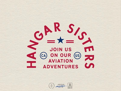 Hangar Sisters Alternative Logotype aviation badge brand design brand identity branding branding design emblem identity design logo logo design minimal minimalistic retro simple star type typographic typography vintage visual identity