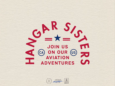 Hangar Sisters Alternative Logotype aviation badge brand design brand identity branding branding design emblem identity design logo logo design minimal minimalistic retro simple star type typographic typography vintage visual identity