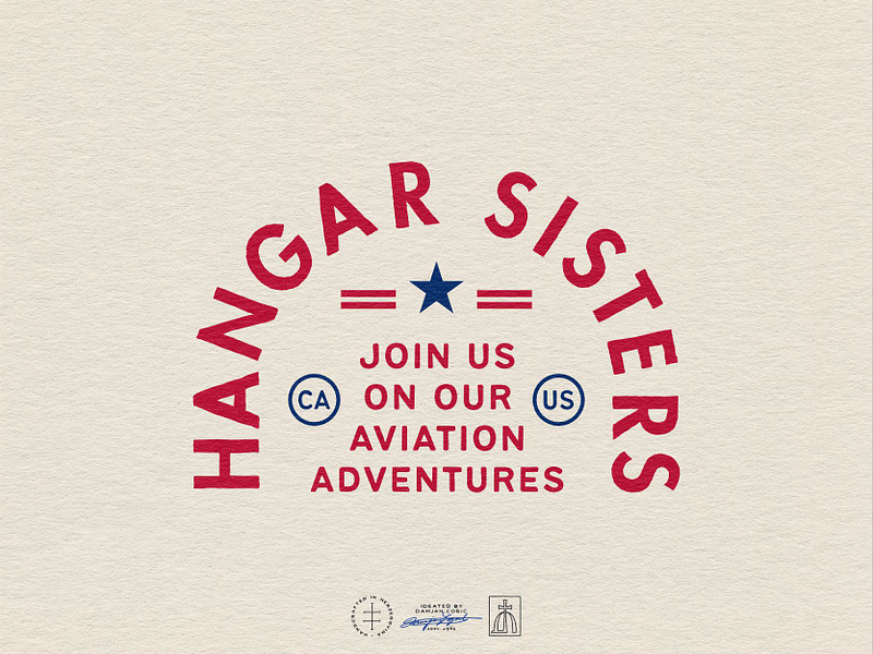 Hangar Sisters Alternative Logotype aviation badge brand design brand identity branding branding design emblem identity design logo logo design minimal minimalistic retro simple star type typographic typography vintage visual identity