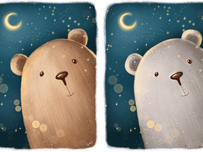 Cute nighty bear bear book book illustration cartoon character digital draw illustration