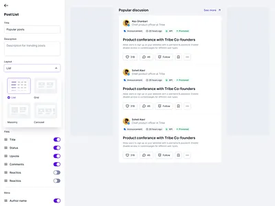 Customization page app builder article blog blog creator custom app builder customization dashboard desktop framer illustration minimal dashboard post ui design uidesign web webflow