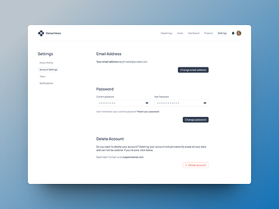 Account Settings · Detachless Design System account accountsettings designsystem detachless profile settings uidesign uiux uxdesign