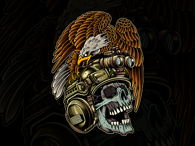 Tactic Eagle bomb custom design eagle helmet illustration l30artwork skull soldier tactic