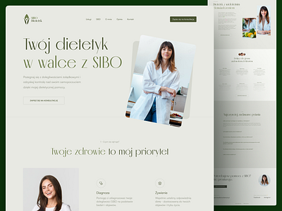 Dietician Website branding dietician doctor fitness green health light mode sibo sports ui web webdesign website website design white