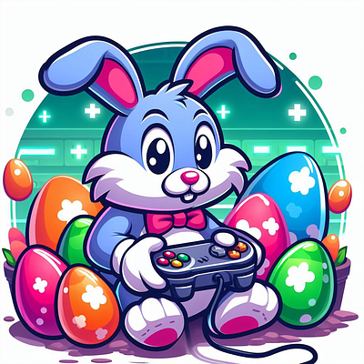 Easter bunny gamer affinity designer bunny gamer cute design design digivibes easter bunny easter day easter gamer gamer clothes gamer gift gaming graphic design happy easter illustration lovely design meddgraphics