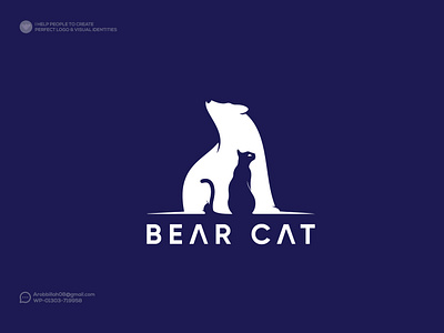 Bear Cat Minimalist Logo Design animal logo bear logo brand logo brand stye guide branding business logo cat logo flat logo graphic design logo luxury logo minimalist logo modern logo monogram logo negative space logo professional logo unique logo