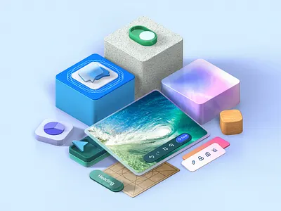 3D User Interface Building Blocks 3d 3dart 3ddesign 3dillustration 3dvisual designinspiration digitalart graphicdesign illustration ui uidesign userinterface ux uxdesign