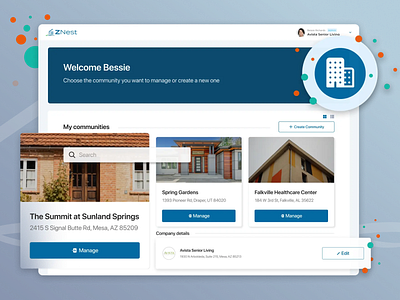 ZNest - Senior Care Center b2b b2c discovery elderly care product design saas senior care center ui user experience user interaface ux