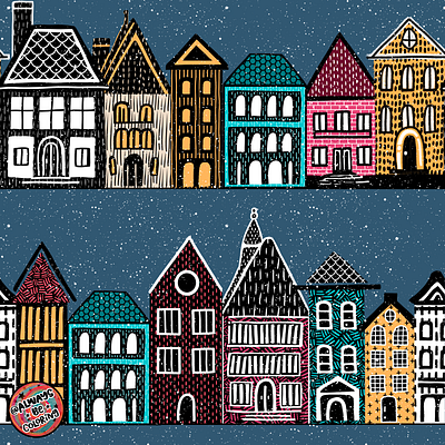 Snowy House Pattern alwaysbecoloring design fabric graphic design illustration pattern pattern design procreate