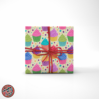 Cupcake Pattern Wrapping Paper alwaysbecoloring cupcakes design graphic design illustration pattern pattern design procreate seamless pattern wrapping paper