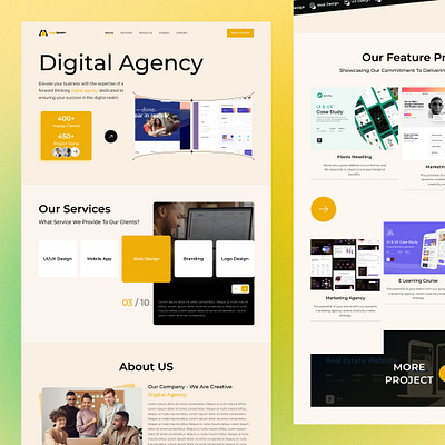 UI UX Digital Agency Website agency animation digitalwebsite landingpage modern portfolio service ui webdesign website