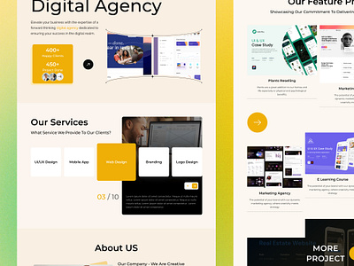 UI UX Digital Agency Website agency animation digitalwebsite landingpage modern portfolio service ui webdesign website