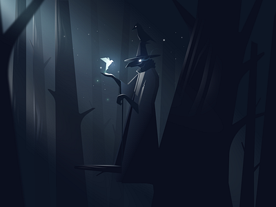 Animagus animal character illustration magic raven vector wizard woods