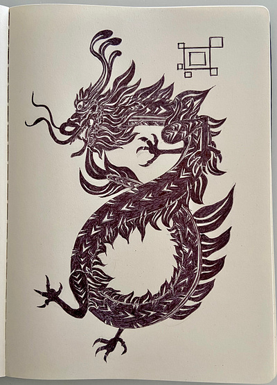 Ballpen Dragon 🐉 ballpen chinesenewyear design dragon drawing illustration newyear sketch