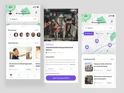 Theserve - Home Service Premium UI KIts App barber craftsman design exploration home home service order repair service ui uikit uiux