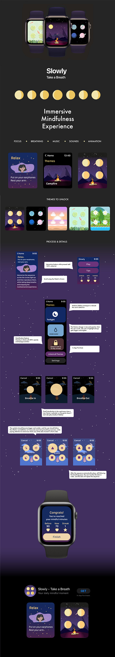 WatchOS App - Slowly apple watch design game art gamification product design ui ux watchos