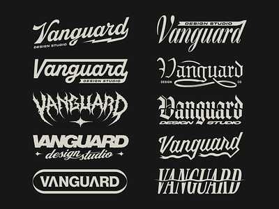 VANGUARD • 2024 barber bold branddesigner brandidentity brandidentitydesign branding custom grunge lettering logo logos punk set slick tattoo text traditional type typography vintage