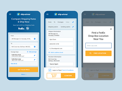 Shipping Platform mobile design ui ux