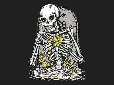 Fivefold Band Skeleton Merchandise band band tee bone bones daisy follower grave graveyard illustration merchandise skeleton skeleton key skull t shirt tombstone