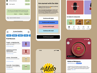 Gelato Delivery App - DA ALDO - UI/UX screenshots animation app motion graphics ui ux