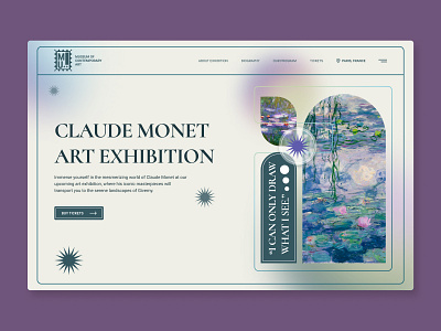Claude Monet Art Exhibition Design art design graphic design illustration ui ux vector web design