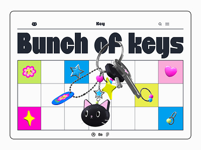 3D bunch of keys 3d design figma ui