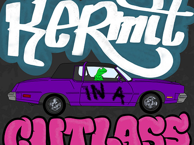 Kermit in a Cutlass design digital art graffiti graphic design graphic designer illustration