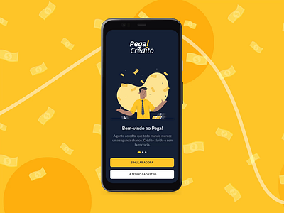 Pega Crédito — Onboarding animation app illustration onboarding ui