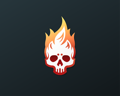 Skull and fire abstract branding design fire graphic design icon illustration logo minimal minimalist skull skull and fire ui vector