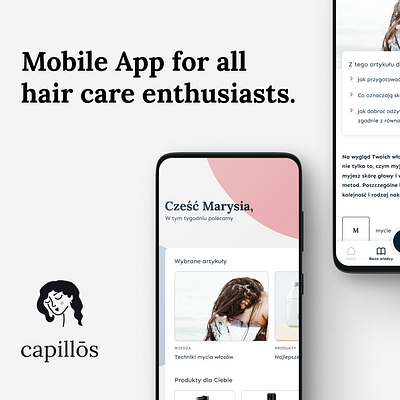 Capillos android design design system grid hair hair care haircare material medical app minimalism mobile app mobile design pastel startup ui ux woman app