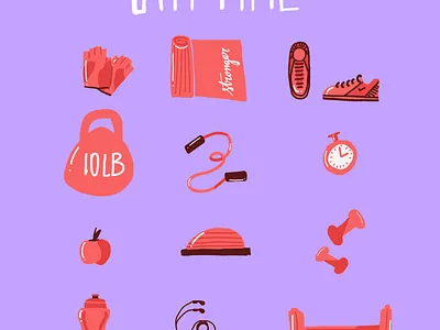 Gym Time graphic design gym illustration proceate