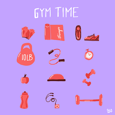 Gym Time graphic design gym illustration proceate