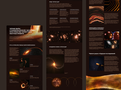 Astronomy long-read page [4] art astronomy black hole branding cosmic object cosmos design graphic design illustration longread object page science ui ux vector web web design web page