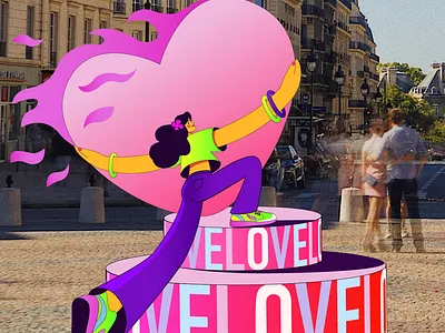 Love (#bringlove_dtiys) cartoon character design girl illustration love mixedmedia vector