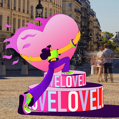 Love (#bringlove_dtiys) cartoon character design girl illustration love mixedmedia vector