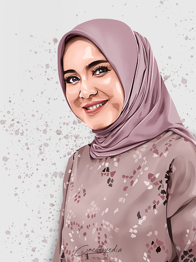 Hijab Potrait Vexel Art Illustration design graphic design illustration ui vector art vexel vexel art vexelart