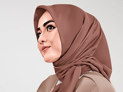 Hijab Potrait Vexel Art Illustration design graphic design illustration vector art vexel vexel art vexelart