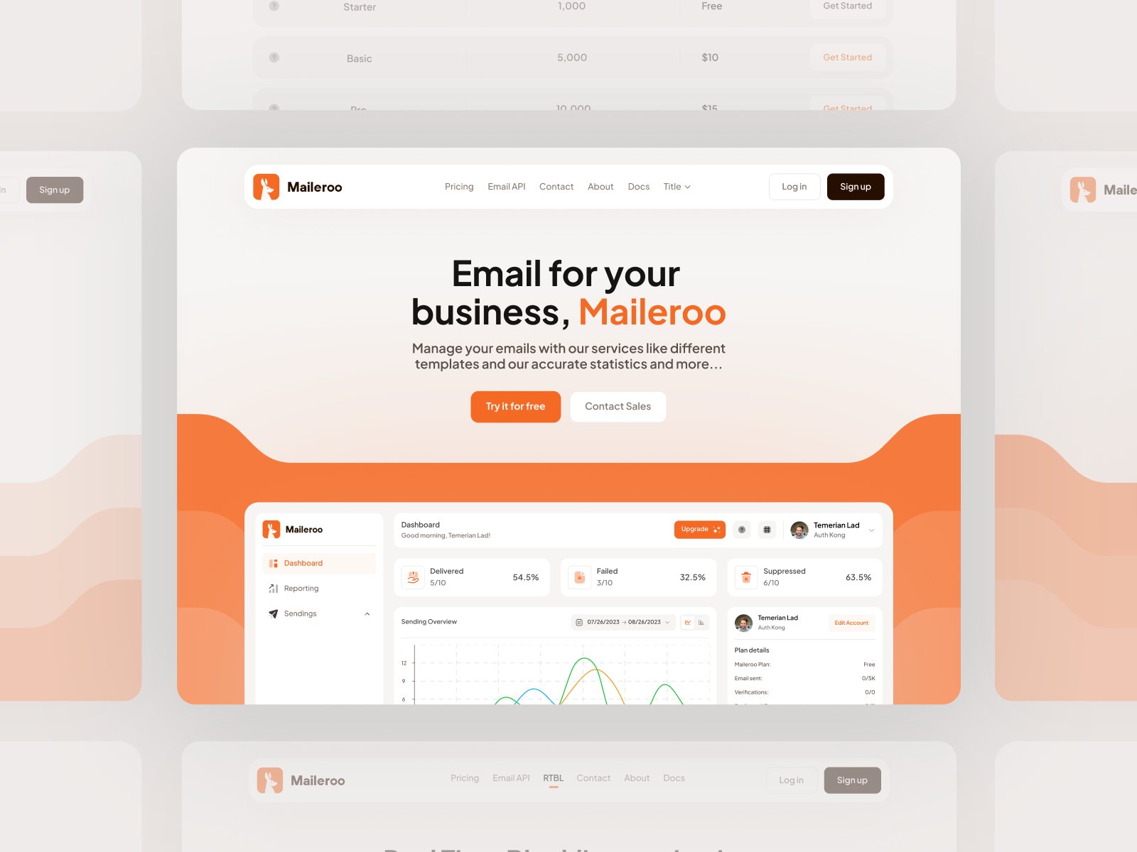 Maileroo website branding contact us design illustration landing logo mail mailing motion motion graphics pricing rtbl status ui uidesign uiux web web design web designer website